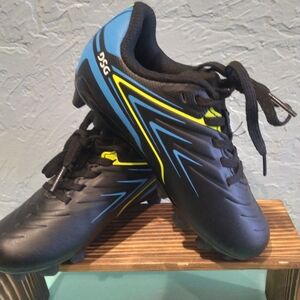 DSG Black and Blue Athletic Shoes with Yellow Accents